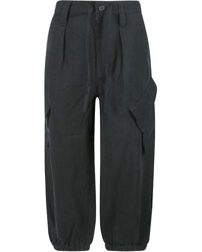 Y-3 Crinkle Twill Cargo Pants - Gray