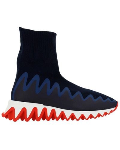 Christian Louboutin Sharky Sock Maille Sneakers - Blue