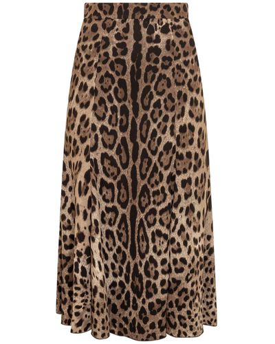 Dolce & Gabbana Leopard Skirt - Natural
