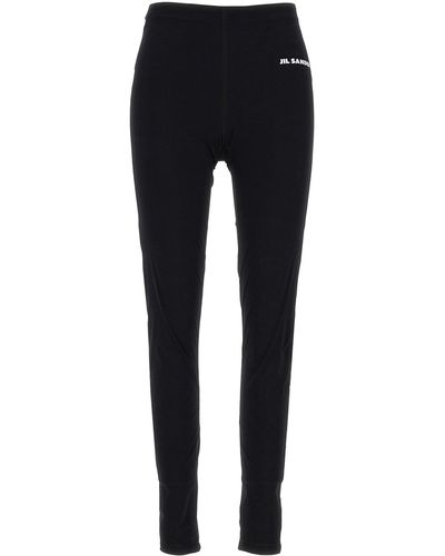 Jil Sander Logo Print leggings - Blue