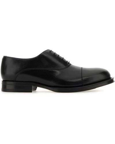 Lanvin Leather Richelieu Medley Lace-Up Shoes - Black
