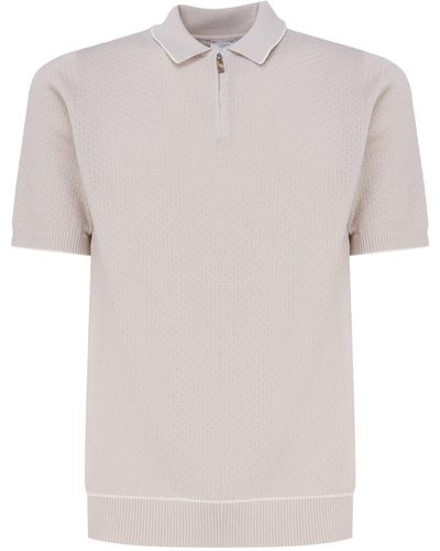 Eleventy Short-Sleeved Polo Shirt - Pink