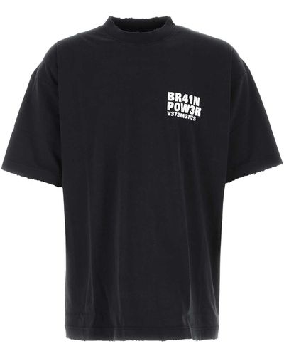 Vetements Cotton Blend Oversize T-Shirt - Black