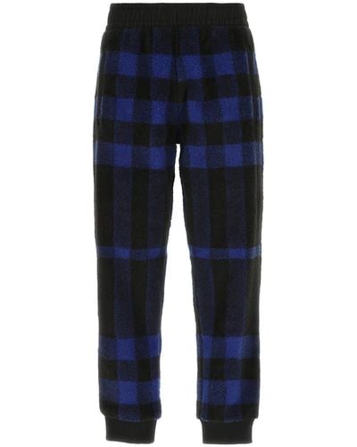 Burberry Embroidered Pile Sweatpants - Blue