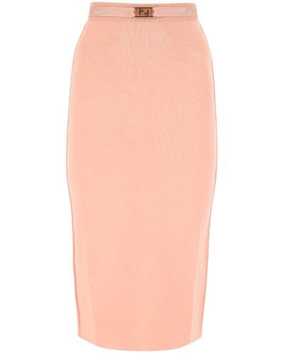Fendi Viscose Blend Skirt - Pink