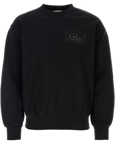 Aries Cotton Sweatshirt - Black