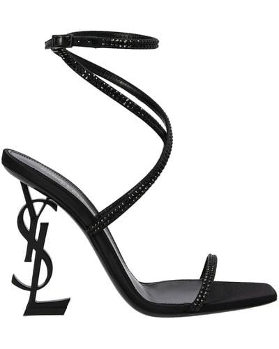 Saint Laurent Opyum 110 Crystal-embellished Sandals - Black