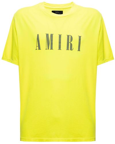 Amiri Neon T-shirt In Jersey With Contrasting Core Logo Print To The Chest Man - Yellow