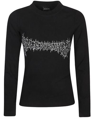 Balenciaga Cotton-blend Jersey T-shirt - Black