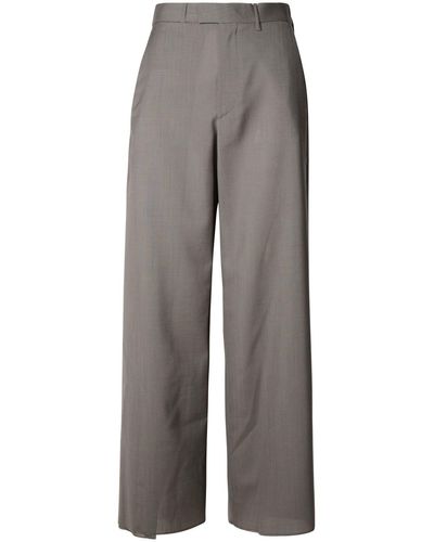 MM6 by Maison Martin Margiela Taupe Virgin Wool Trousers - Grey