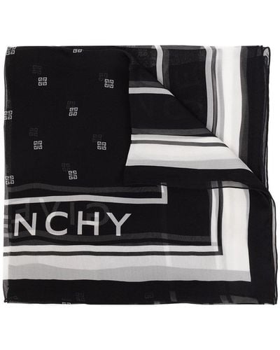 Givenchy Satin Chiffon Scarf - Black