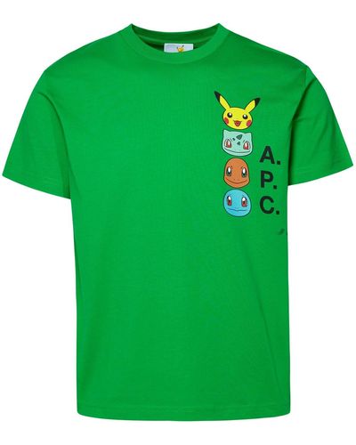 A.P.C. 'pokémon The Portrait' Green Cotton T-shirt