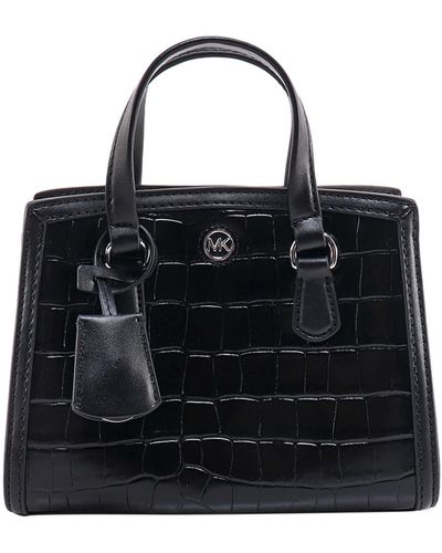 MICHAEL Michael Kors Chantal Embossed Leather Cross-body Bag - Black