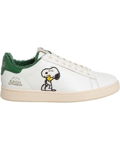 MOA Peanuts Snoopy And Woodstock Gallery Leather Sneakers - White