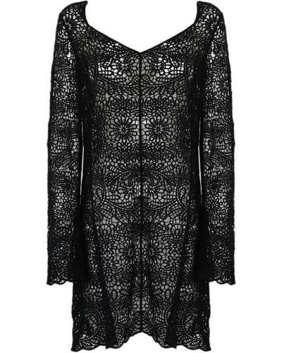 Twin Set Crochet Dress - Black