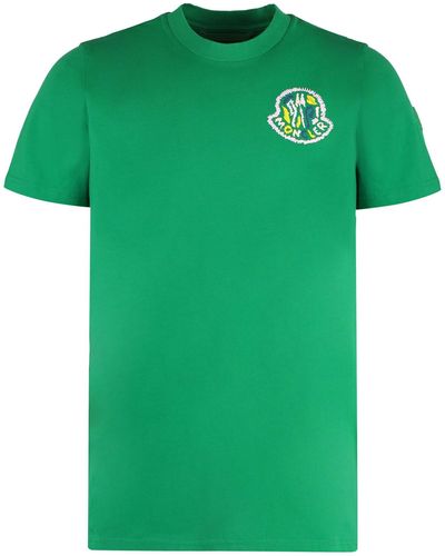 Moncler Cotton Crew-Neck T-Shirt - Green