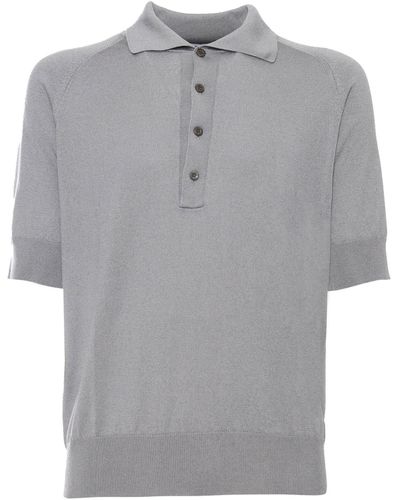 PT01 Knitted Polo Shirt - Grey