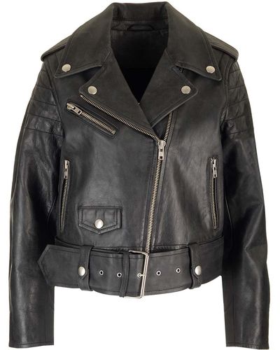 Stand Studio Leather Biker Jacket - Black