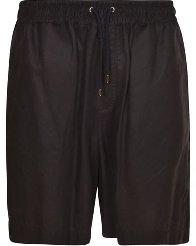 Giorgio Armani Drawstring Waist Plain Shorts - Black
