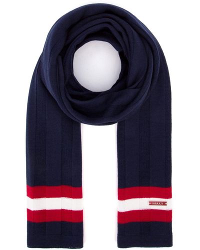 Bally Striped Logo Detail Scarf - Blue