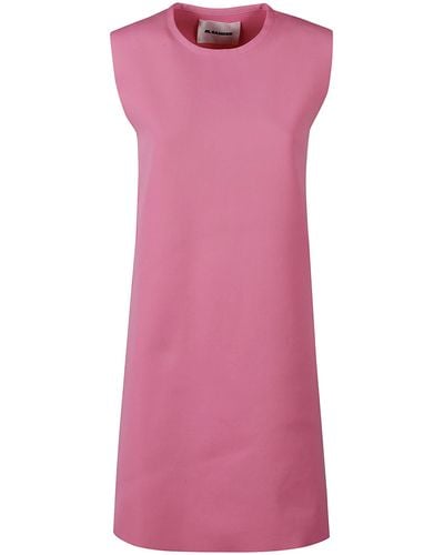 Jil Sander Crewneck Sleeve Dress - Pink