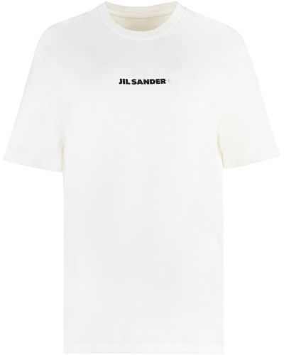 Jil Sander Logo Cotton T-Shirt - White