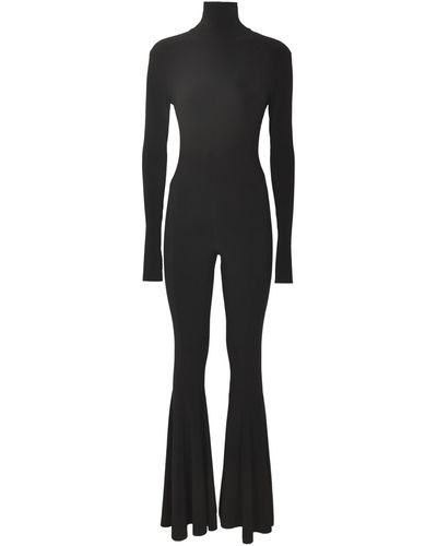 Norma Kamali Flared Leg Fitted Jumpsuit - Black