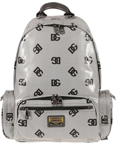 Dolce & Gabbana Logo Print Backpack - Gray