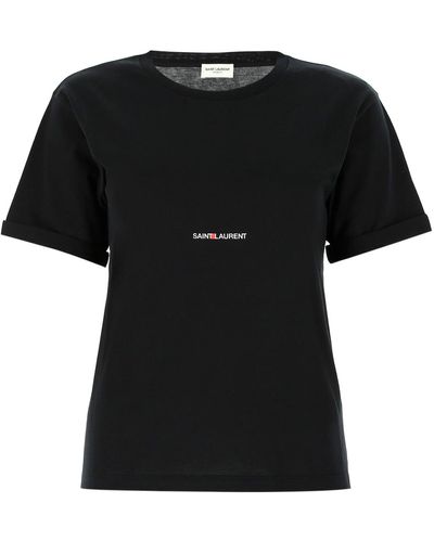 Saint Laurent Cotton T-Shirt - Black