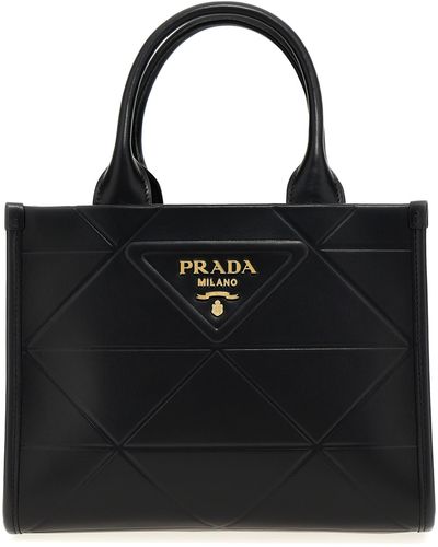 Prada Symbole Mini Leather Bag - Black