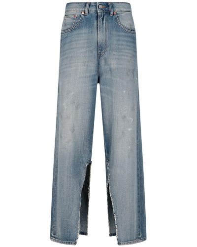 MM6 by Maison Martin Margiela Palazzo Jeans With Slit - Blue