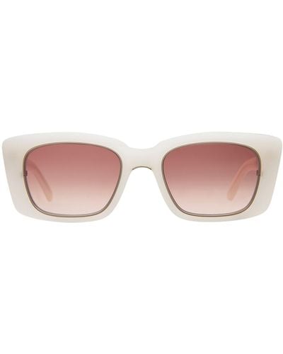 Mr. Leight Carman S Porcelain-matte 12k White Gold Sunglasses - Pink