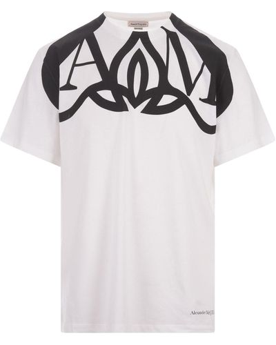 Alexander McQueen T-Shirt With Seal Logo - White