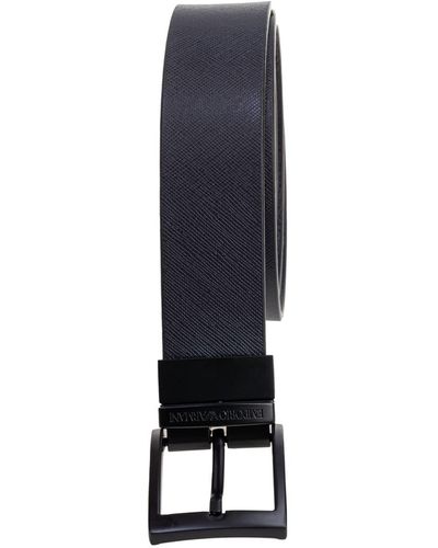Emporio Armani Palmellated Leather Belt - Blue