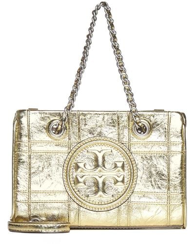 Tory Burch Fleming Soft Quilt Mini Chain Tote - Natural