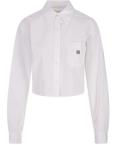 Givenchy Stone Poplin Short Shirt - White