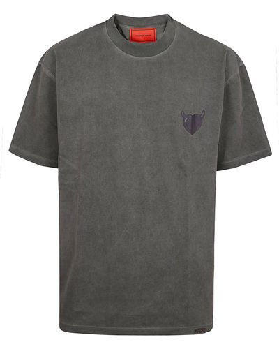 Vision Of Super Wash T-Shirt With Puffy Love Print - Gray