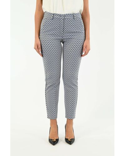 Weekend by Maxmara Pants In Papaia Jacquard Cotton - Blue