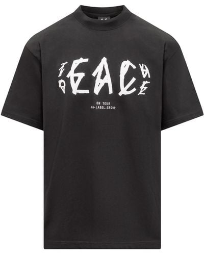44 Label Group T-Shirt With Peace Print - Black