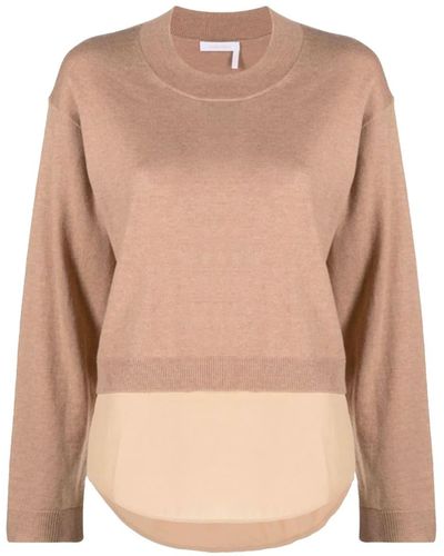 See By Chloé Cotton And Wool Sweater - Natural