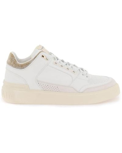 Balmain 'b Court' Mid Top Sneakers - White