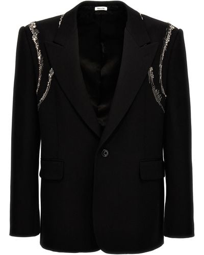 Alexander McQueen Crystal Harness Blazer - Black