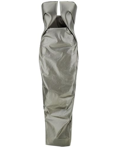 Rick Owens Prown Maxi Dress With Cut-Out Detail - Metallic