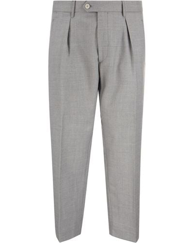Etro Fresh Wool Tailored Trousers - Grey