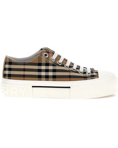 Burberry Check Trainers - White