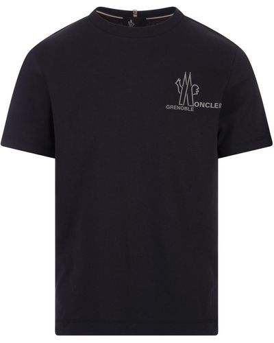 3 MONCLER GRENOBLE Dark Logoed T-Shirt - Black