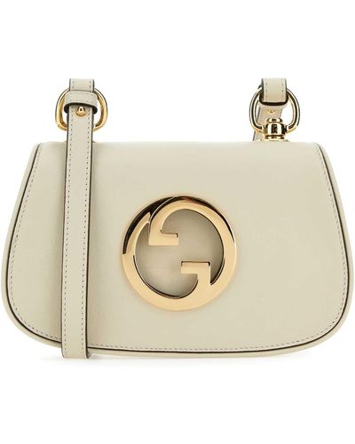 Gucci Ivory Leather Blondie Crossbody Bag - Natural