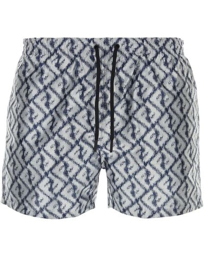 Fendi Embroidered Polyester Swimming Shorts - Multicolor