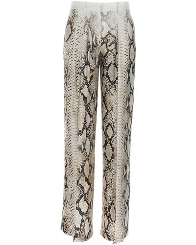 Nude Snake Trousers - White