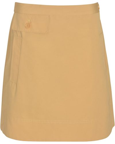 Aspesi Buttoned Pocket Short Plain Skirt - Natural